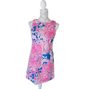 Just ..Taylor Tropical Print Pink Blue White Keyhole Sundress 6P